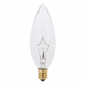 Satco Products BA9-1/2 Series Blunt Tip Incandescent Decorative Candle Lamps BA9-1/2 40 W Candelabra (E12)