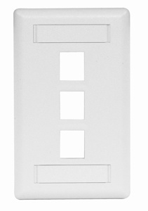 Hubbell Premise Standard Multimedia Faceplates 1 Gang 3 Port White Nylon Box