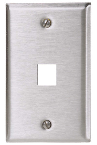 Hubbell Premise Standard Multimedia Faceplates 1 Gang 1 Port Metallic Stainless Steel 430 Box