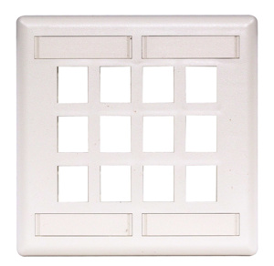 Hubbell Premise Standard Multimedia Faceplates 2 Gang 12 Port White Nylon Box