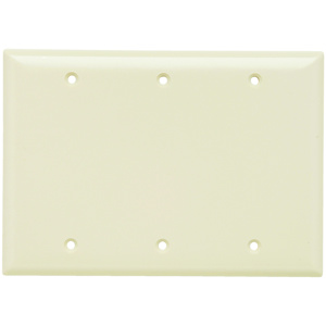 Pass & Seymour Standard Blank Wallplates 3 Gang Light Almond Plastic Box