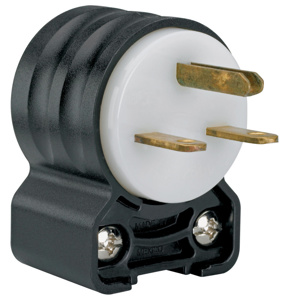 PS5666-SSAN PLG 15A 250V 2P BLK/WHT ANGL