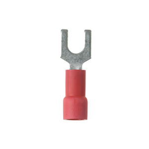 Panduit Insulated Fork Terminals 22 - 18 AWG Brazed Seam Funnel Barrel Expanded Vinyl Red