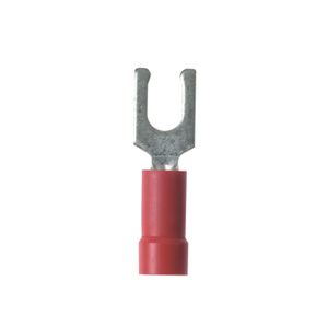 Panduit Insulated Locking Fork Terminals 22 - 18 AWG Brazed Seam Funnel Barrel Vinyl Red