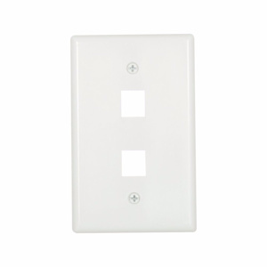 Eaton Wiring Devices Midsized Multimedia Faceplates 1 Gang 2 Port White Nylon Box