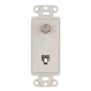 Eaton Wiring Devices 3562 Series Faceplate Inserts 1-RJ11/RJ14 1-Coax Ivory