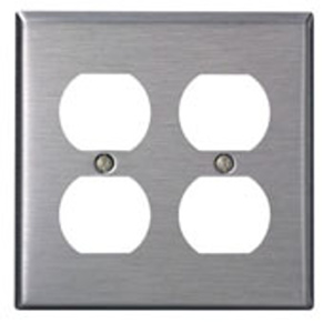 Leviton Midsized Duplex Wallplates 2 Gang Stainless Steel 302 Stainless Steel Device