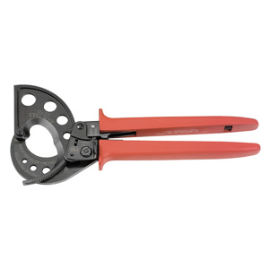 Klein Tools 637 Ratcheting Cable Cutters 1000 KCMIL Aluminum, 1000 KCMIL Copper 2-1/16 inch Communication Cable (Do Not Use On ACSR) Aluminum and Copper Dipped
