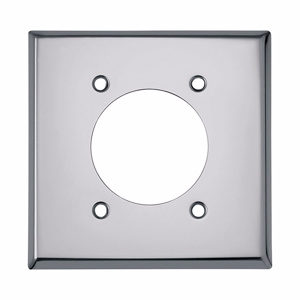 Eaton Wiring Devices Standard Round Hole Wallplates 2 Gang 2.15 in Metallic Chrome Device