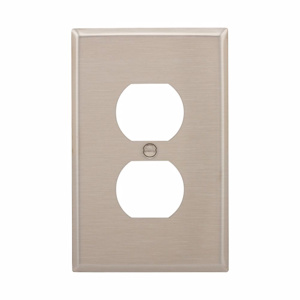 Eaton Wiring Devices Midsized Duplex Wallplates 1 Gang Metallic Stainless Steel 302/304 Device