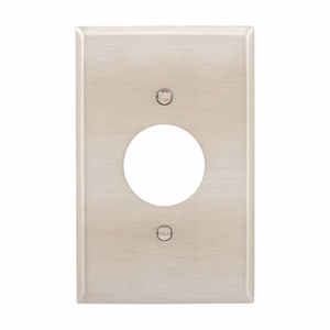 Eaton Wiring Devices Midsized Round Hole Wallplates 1 Gang 1.406 in Metallic Stainless Steel 302/304 Device