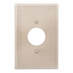 Eaton Wiring Devices Oversized Round Hole Wallplates 1 Gang 1.406 in Metallic Stainless Steel 302/304 Device