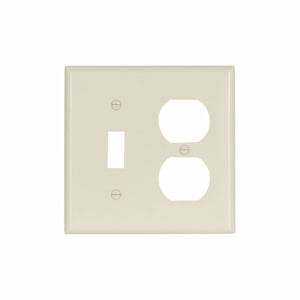 Eaton Wiring Devices Standard Duplex Toggle Wallplates 2 Gang Almond Plastic Device