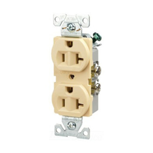 Eaton Wiring Devices BR20 Series Duplex Receptacles 20 A 125 V 2P3W 5-20R Commercial Ivory