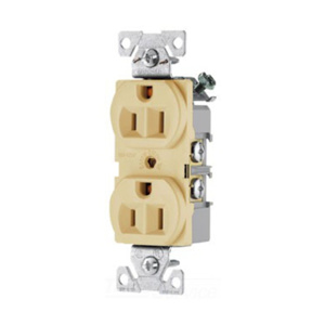 Eaton Wiring Devices BR15 Series Duplex Receptacles 15 A 125 V 2P3W 5-15R Commercial Ivory