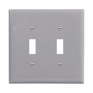 Eaton Wiring Devices Midsized Toggle Wallplates 2 Gang Gray Polycarbonate Device