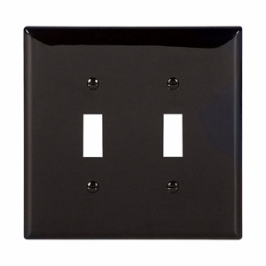 Eaton Wiring Devices Midsized Toggle Wallplates 2 Gang Black Polycarbonate Device