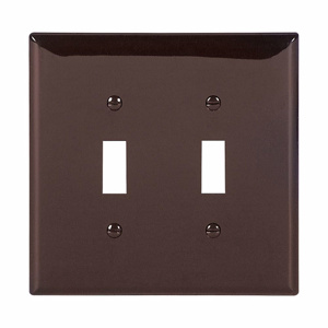 Eaton Wiring Devices Midsized Toggle Wallplates 2 Gang Brown Polycarbonate Device