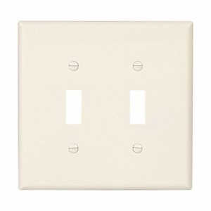 Eaton Wiring Devices Midsized Toggle Wallplates 2 Gang Light Almond Polycarbonate Device