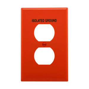 Eaton Wiring Devices Midsized Duplex Wallplates 1 Gang Orange Polycarbonate Isolated Ground Device