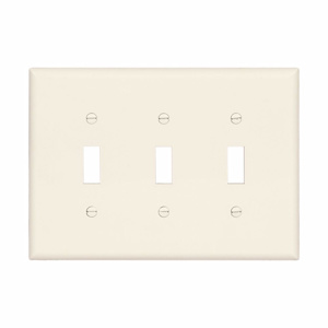 Eaton Wiring Devices Midsized Toggle Wallplates 3 Gang Light Almond Polycarbonate Device