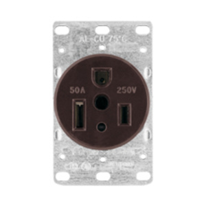 Eaton Wiring Devices 1252 Series Single Receptacles 50 A 250 V 2P3W 6-50R Commercial Black