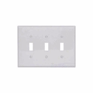 Eaton Cooper Wiring Devices PJ3 Series Wallplates 3 Gang Toggle White