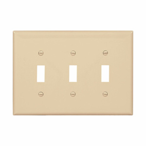 Eaton Wiring Devices Midsized Toggle Wallplates 3 Gang Ivory Polycarbonate Device