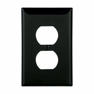 Eaton Wiring Devices Midsized Duplex Wallplates 1 Gang Black Polycarbonate Device