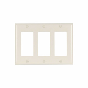 Eaton Wiring Devices Standard Decorator Wallplates 3 Gang Light Almond Plastic Device