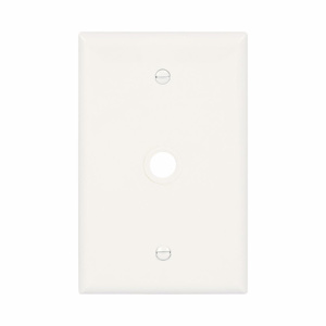 Eaton Wiring Devices Midsized Coax Wallplates 1 Gang 0.406 in White Polycarbonate Box