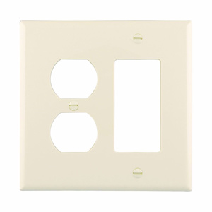 Eaton Wiring Devices Midsized Decorator Duplex Wallplates 2 Gang Light Almond Polycarbonate Device