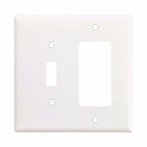 Eaton Wiring Devices Midsized Decorator Toggle Wallplates 2 Gang White Polycarbonate Device