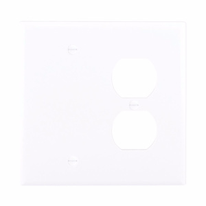Eaton Wiring Devices Midsized Blank Duplex Wallplates 2 Gang White Polycarbonate Device
