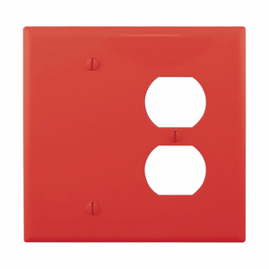 Eaton Wiring Devices Midsized Blank Duplex Wallplates 2 Gang Red Polycarbonate Device