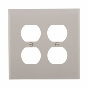 Eaton Wiring Devices Midsized Duplex Wallplates 2 Gang Gray Polycarbonate Device