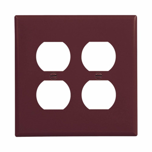 Eaton Wiring Devices Midsized Duplex Wallplates 2 Gang Brown Polycarbonate Device