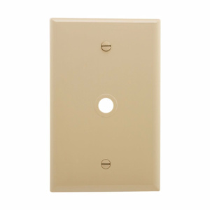 Eaton Wiring Devices Midsized Coax Wallplates 1 Gang 0.406 in Ivory Polycarbonate Box