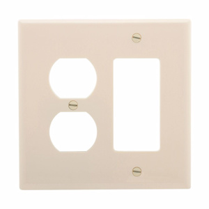 Eaton Wiring Devices Midsized Decorator Duplex Wallplates 2 Gang Almond Polycarbonate Device