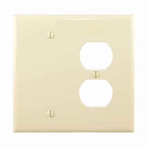 Eaton Wiring Devices Midsized Blank Duplex Wallplates 2 Gang Almond Polycarbonate Device