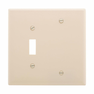 Eaton Wiring Devices Midsized Blank Toggle Wallplates 2 Gang Almond Polycarbonate Device