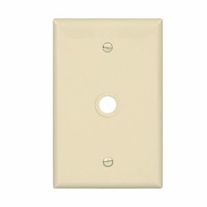 Eaton Wiring Devices Midsized Coax Wallplates 1 Gang 0.406 in Almond Polycarbonate Box