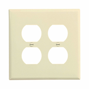 Eaton Wiring Devices Midsized Duplex Wallplates 2 Gang Almond Polycarbonate Device