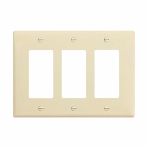 Eaton Wiring Devices Midsized Decorator Wallplates 3 Gang Almond Polycarbonate Device