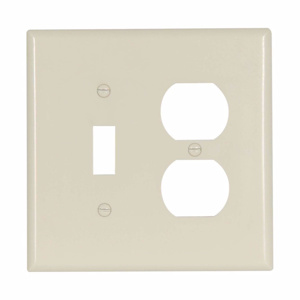 Eaton Wiring Devices Midsized Duplex Toggle Wallplates 2 Gang Light Almond Plastic Device