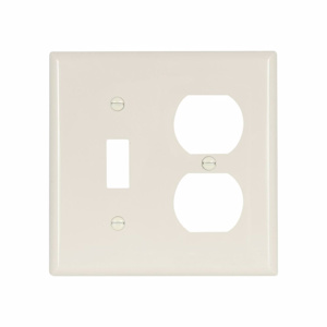 Eaton Wiring Devices Standard Duplex Toggle Wallplates 2 Gang Light Almond Nylon Device