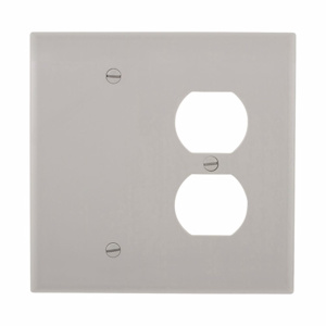 Eaton Wiring Devices Midsized Blank Duplex Wallplates 2 Gang Gray Polycarbonate Device
