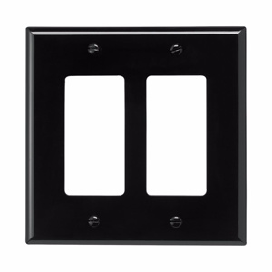 Eaton Wiring Devices Midsized Decorator Wallplates 2 Gang Black Polycarbonate Device