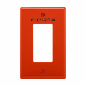 Eaton Wiring Devices Midsized Decorator Wallplates 1 Gang Orange Polycarbonate Isolated Ground Device