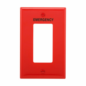 Eaton Wiring Devices Midsized Decorator Wallplates 1 Gang Red Polycarbonate Emergency Device